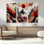 Abstract Mountain Wall Art Canvas Print | Vibrant Stylized Landscape