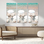 Calm Beach Wall Art | Framed Turquoise Water Canvas Artwork