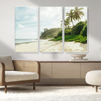 Relaxing Beach Wall Art Canvas Print, Framed Ocean View Coastal Serenity