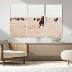 Bison Herd Wall Art Canvas Print, Framed Western Prairie Serenity