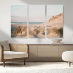 Beach Landscape Wall Art Canvas Print, Framed Sand Dune Photography, Minimalist Seascape Coastal Decor