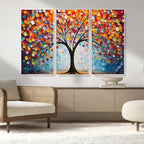 Vibrant Tree of Life Canvas Wall Art | Colorful Abstract Nature