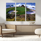 California Pebble Beach Golf Links Wall Art Canvas Print, Iconic Monterey Coastal Golf Course
