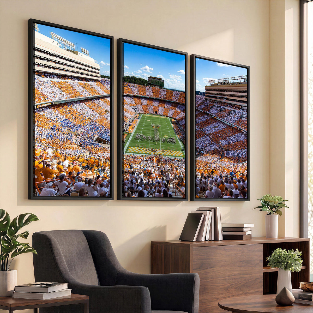 Tennessee Neyland Stadium Wall Art, Sports Arena Canvas, Framed and Ready to Hang