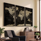 Push Pin World Map Canvas Wall Art Print, Interactive Travel Map
