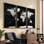 World Map Canvas Print | Framed Push Pin Wall Art, Color Splash Travel Map