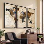 World Map Canvas Art Print | Framed Travel Map Wall Art