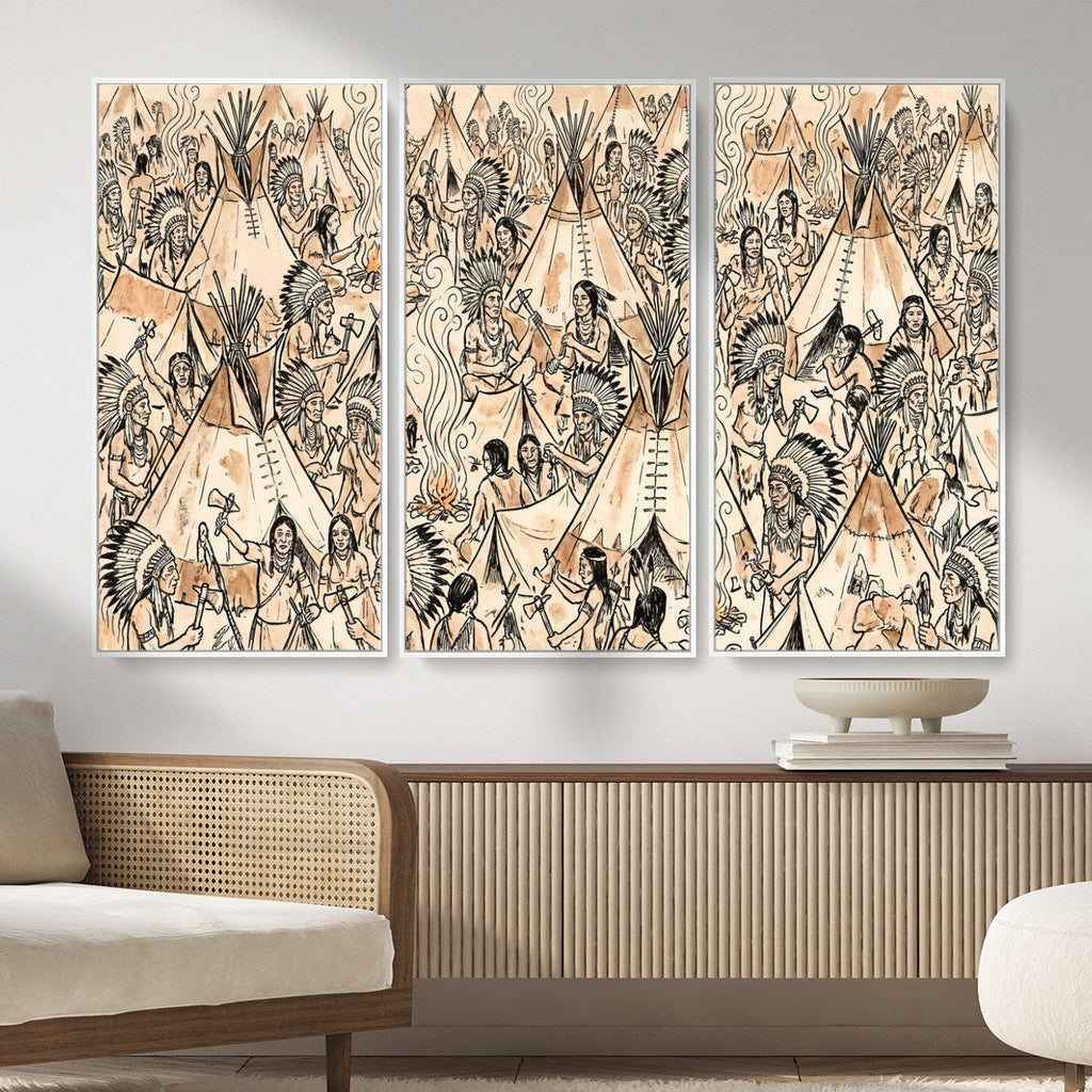 Native American Indian Wall Art Canvas Print