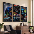 Graffiti American Football Player Street Art Wall Art Canvas Print