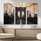 Brooklyn Bridge Canvas Wall Art, New York City Skyline Photography