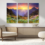 Mountain and Spring Wall Art Canvas Print