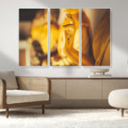 Gold Buddha Statue Hands Wall Art Canvas Print