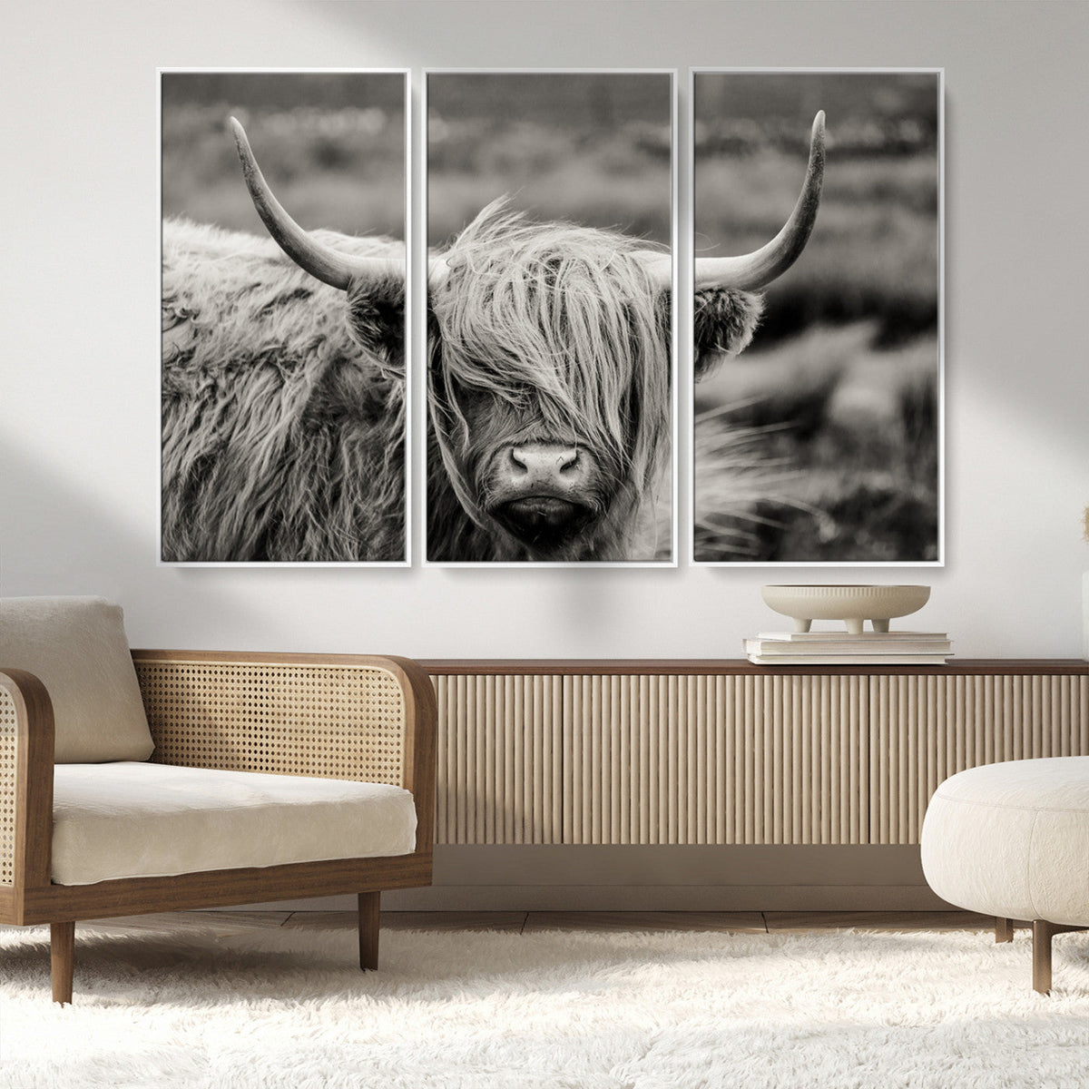 Cow Focus Canvas Wall Art Print