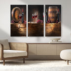Wine and Barrels Wall Art Canvas Print