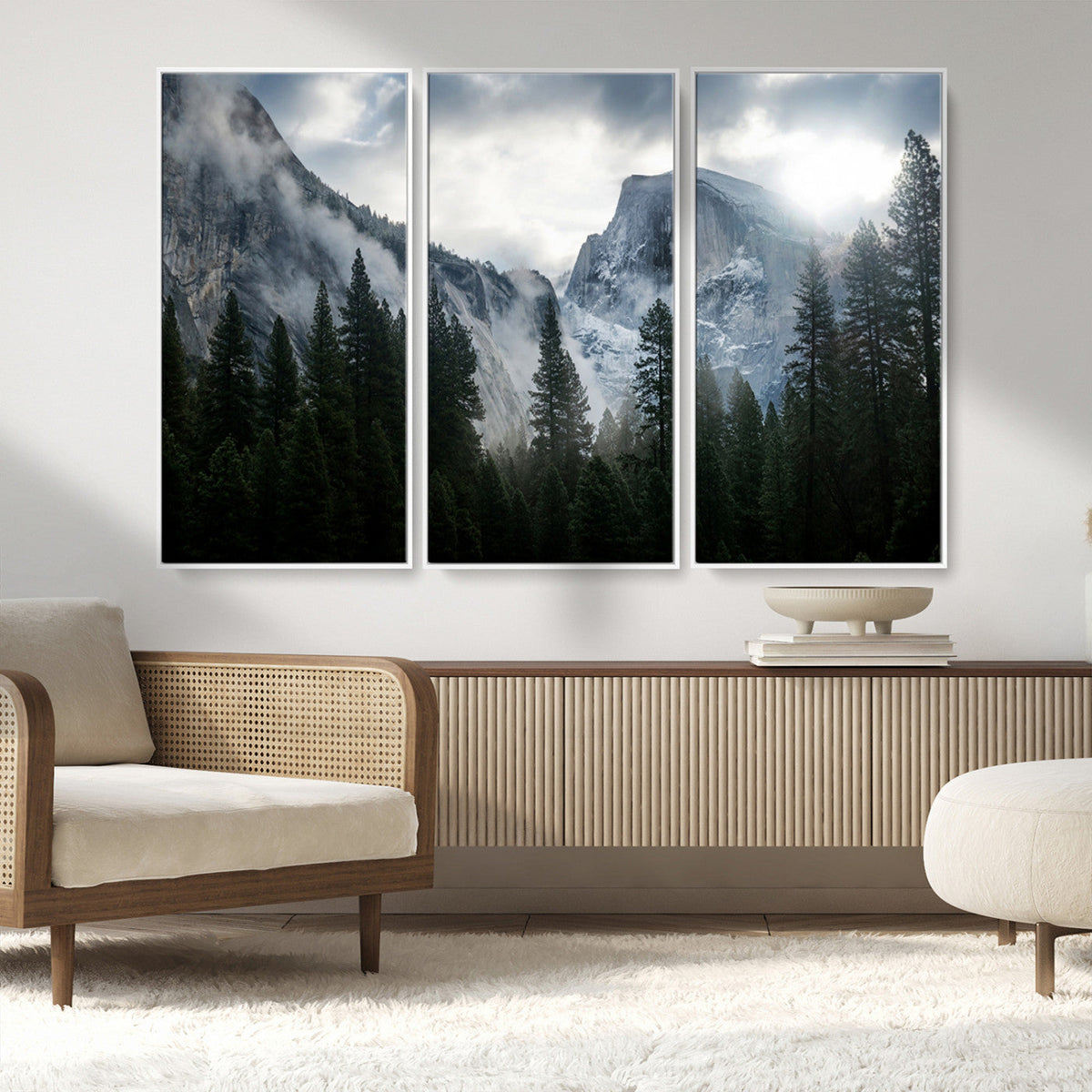Wall Art Foggy Forest Landscape Canvas Print