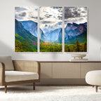 Yosemite Park Half Dome 3 Panel Canvas Print | Large Giclée Landscape Wall Art