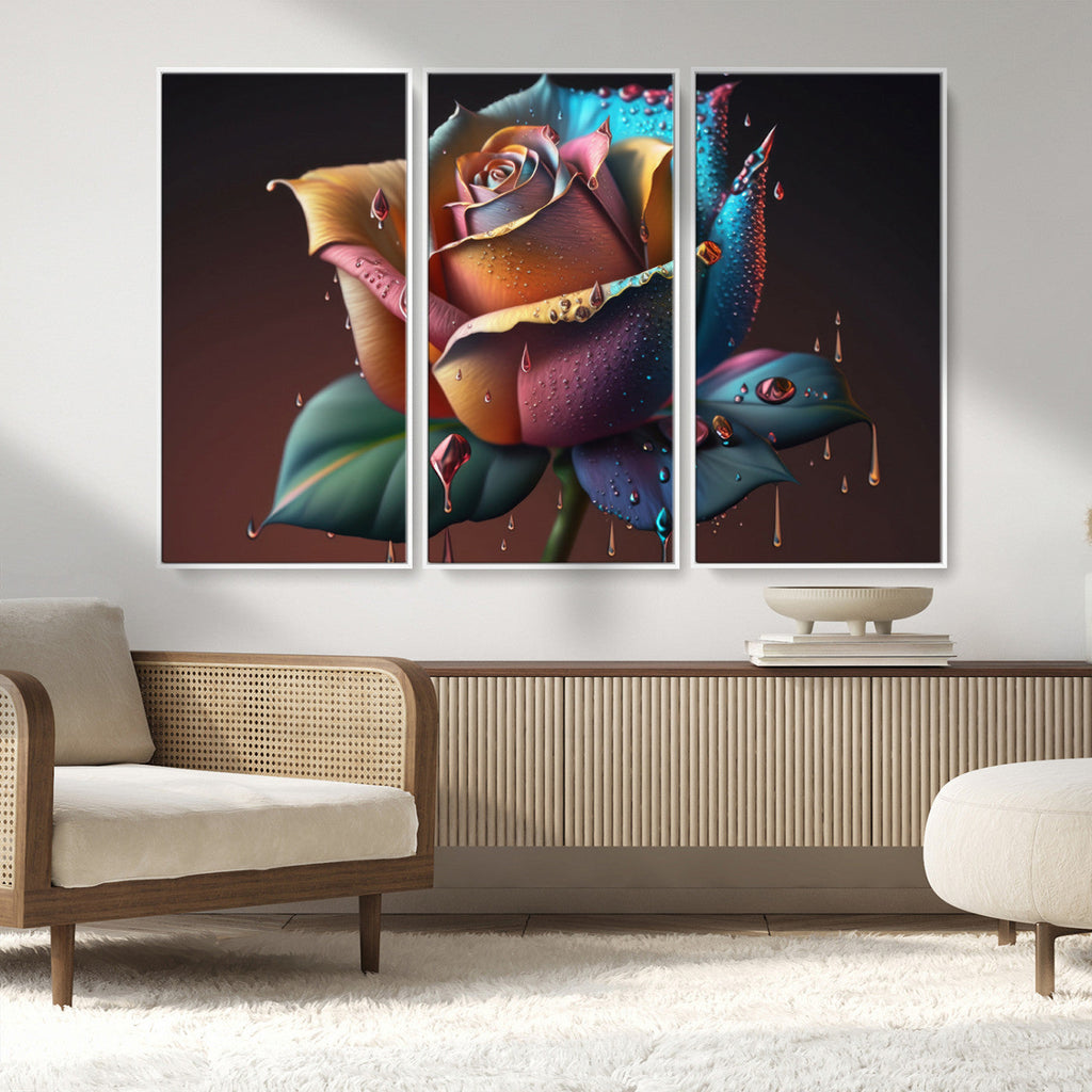 Abstract Rose Wall Art Canvas Print