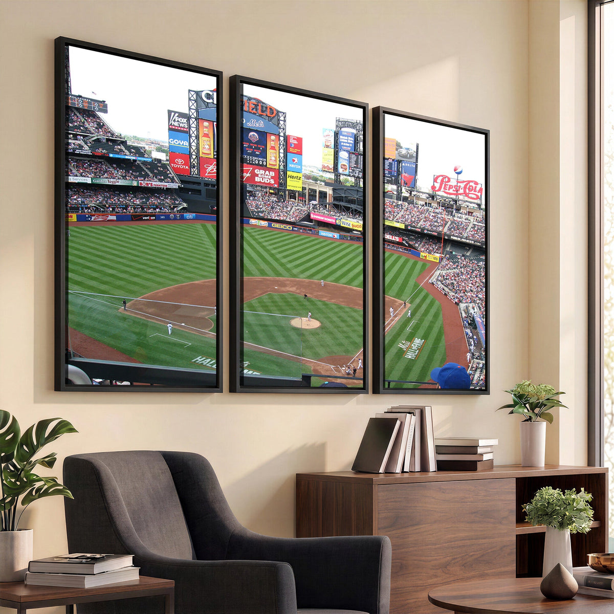 New York Mets Baseball Team Print, Citi Field Baseball Stadium Wall Art