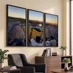 Dodger Stadium Sunset Game Triple Canvas Wall Art, Los Angeles Dodgers MLB Match
