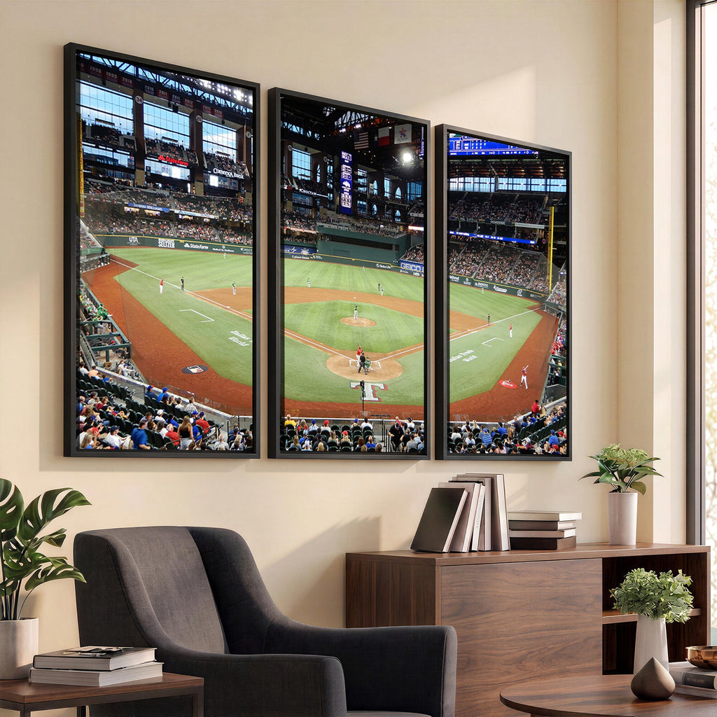 Texas Rangers Baseball Team Print, Arlington Globe Life Field Stadium Wall Art