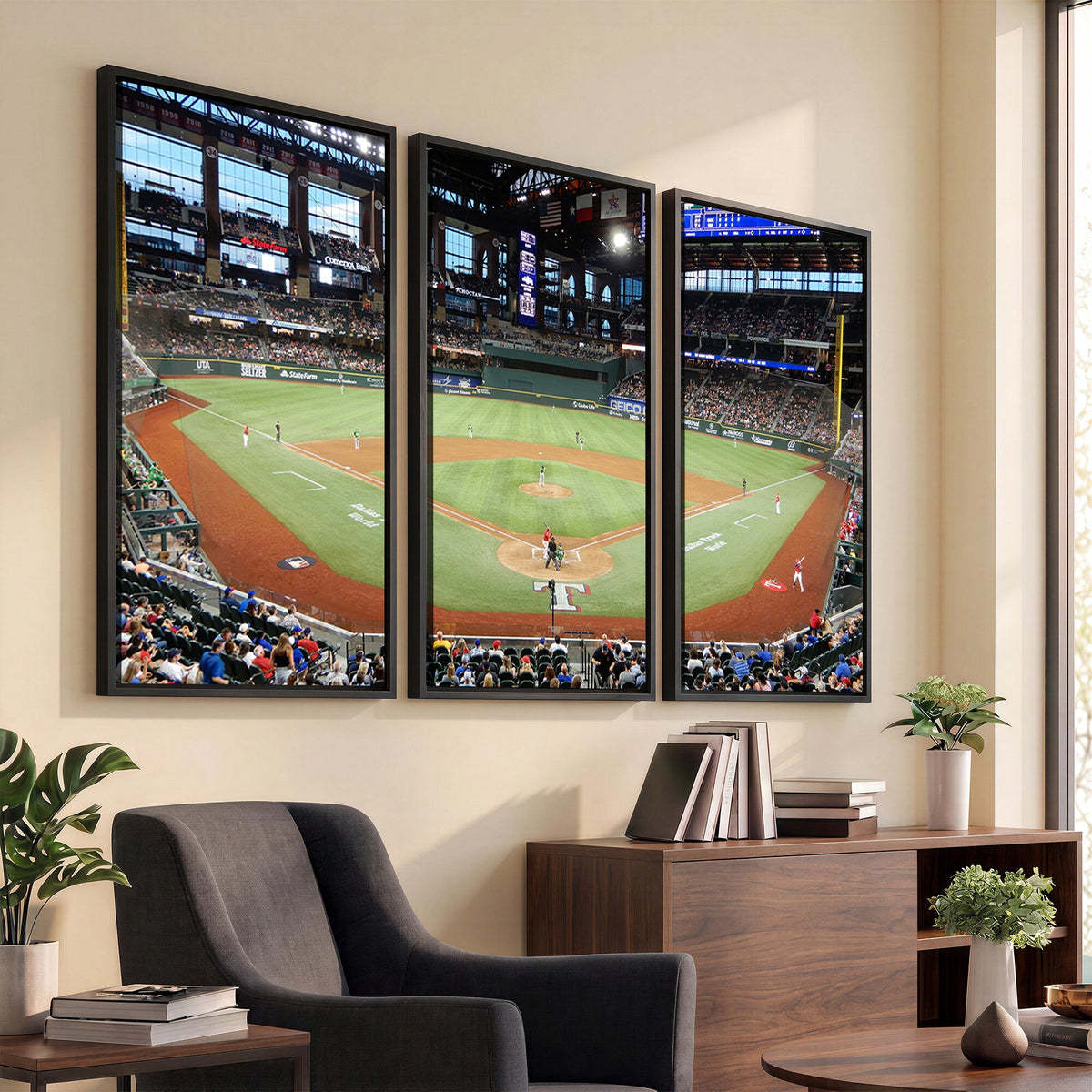 Texas Rangers Baseball Team Print, Arlington Globe Life Field Stadium Wall Art