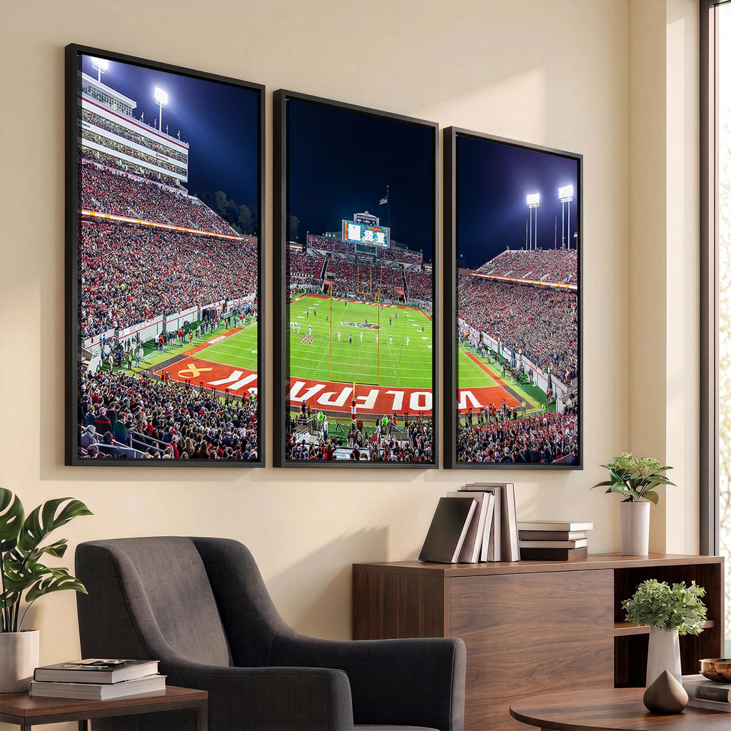 Wolfpack Football Team Print, Raleigh Carter-Finley Stadium