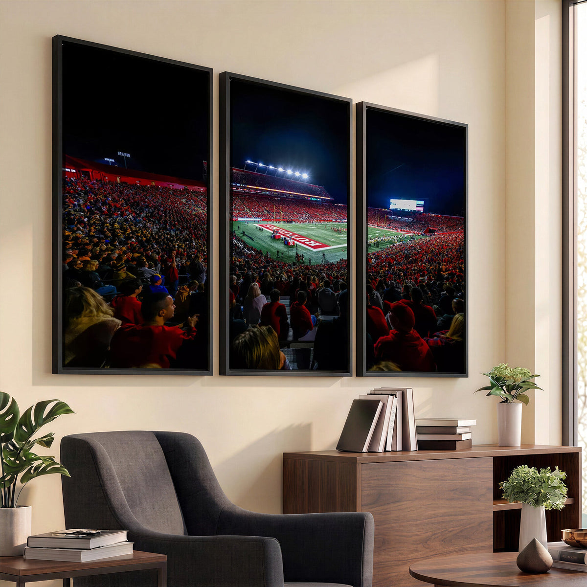 Rutgers Scarlet Knights Football Team Print, SHI Stadium, Framed and Ready to Hang