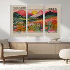Yayoi Kusama 1986 Wall Art Print, Wabi Sabi Japanese Vibrant Abstract Landscape Canvas