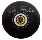 Andy Hebenton Autographed Boston Bruins Hockey Puck Beckett 181044