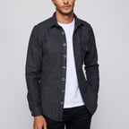 Slim Fit Narrow Cut Flap Pocket Shirt // Gray