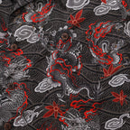 Men's Hawaiian Shirt The Dragon's Flight Print Cotton Camp Collar Short Sleeve Aloha Shirt