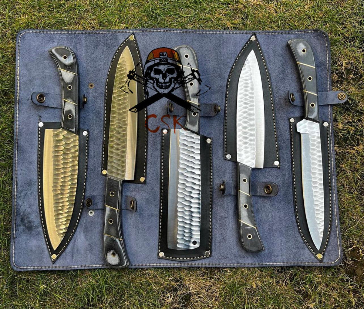 5pcs Custom made D2 Steel chef knives set