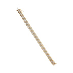 10K Yellow Gold 5.0 Cttw Diamond Double Row S-Link Cuban Bracelet (J-K Color, I2-I3 Clarity) - 7.25" Inches