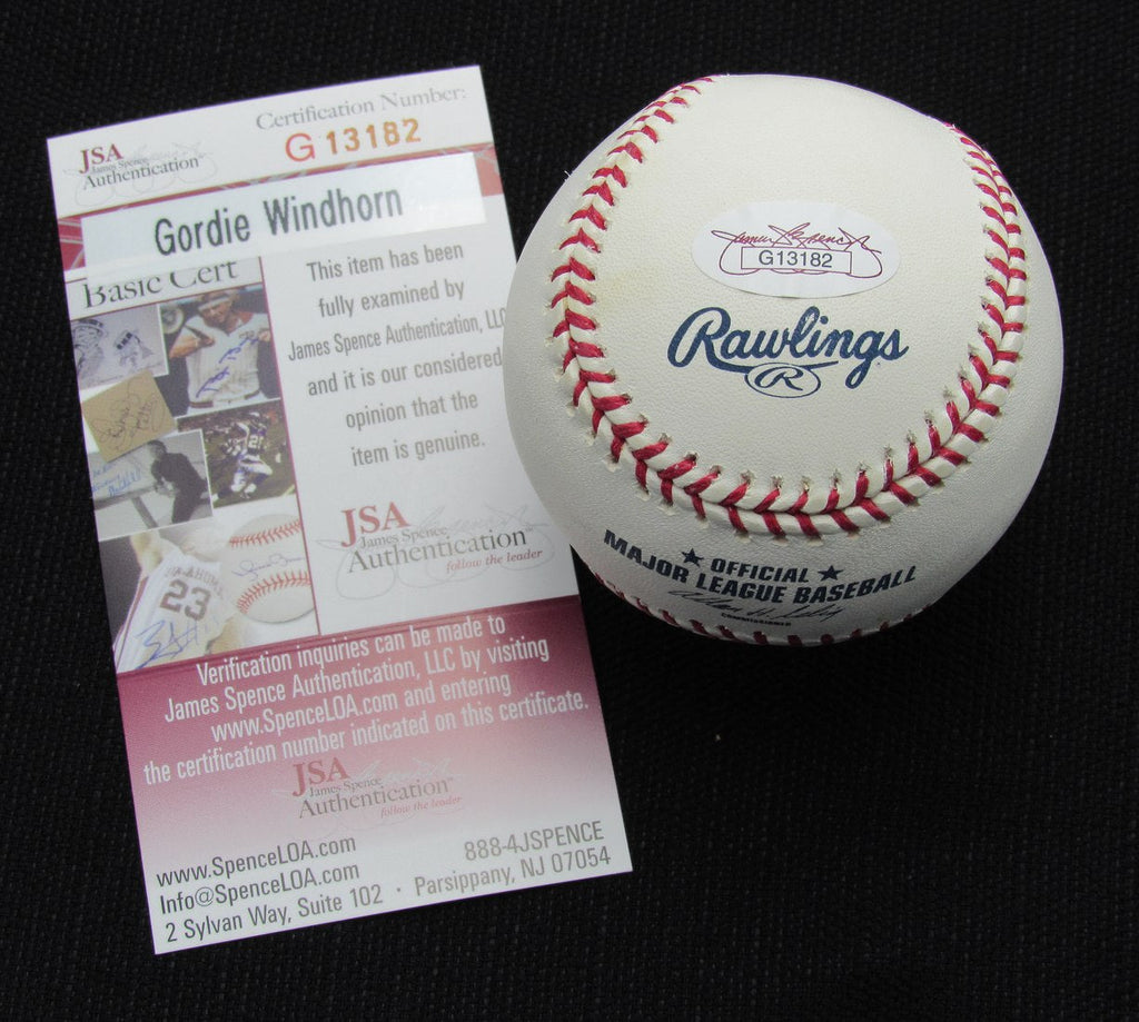 Gordie Windhorn Signed/Auto Yankees 100th OML Baseball JSA Inscr  186792