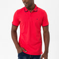 Marcelo Short Sleeve Polo Shirt // Red + Navy
