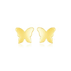 14k Yellow Gold Polished Butterfly Earrings