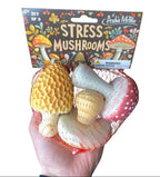 3-Pack Stress Relief Soft Rubber Squishy Mushrooms - Fun Toys - Archie McPhee