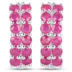 3.12 Carat Genuine Ruby .925 Sterling Silver Earrings