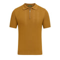 Quarter Zip Sweater Knit Polo // Camel