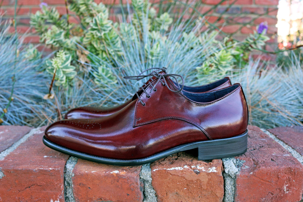 Carucci Burnished Calfskin Oxford - Burgundy