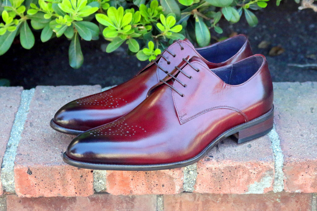 Carucci Burnished Calfskin Oxford - Burgundy