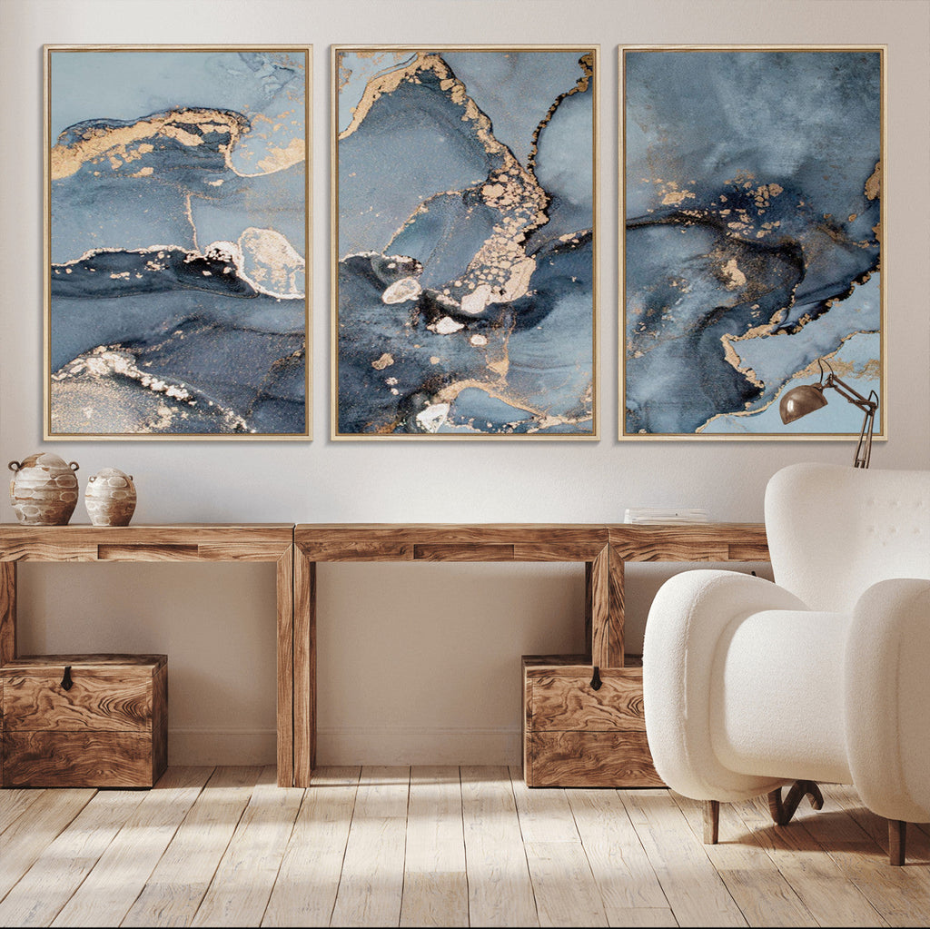 Multipanel Marble Fluid Effect Wall Art Abstract Canvas Wall Art Print