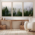 Forest Wall Art Canvas Print | Foggy Forest Wall Art | Pine Wood Forest Print