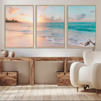 Beach Wall Art, Stunning Ocean Sunset Canvas Print with Coastal Design for Relaxing Home Decor
