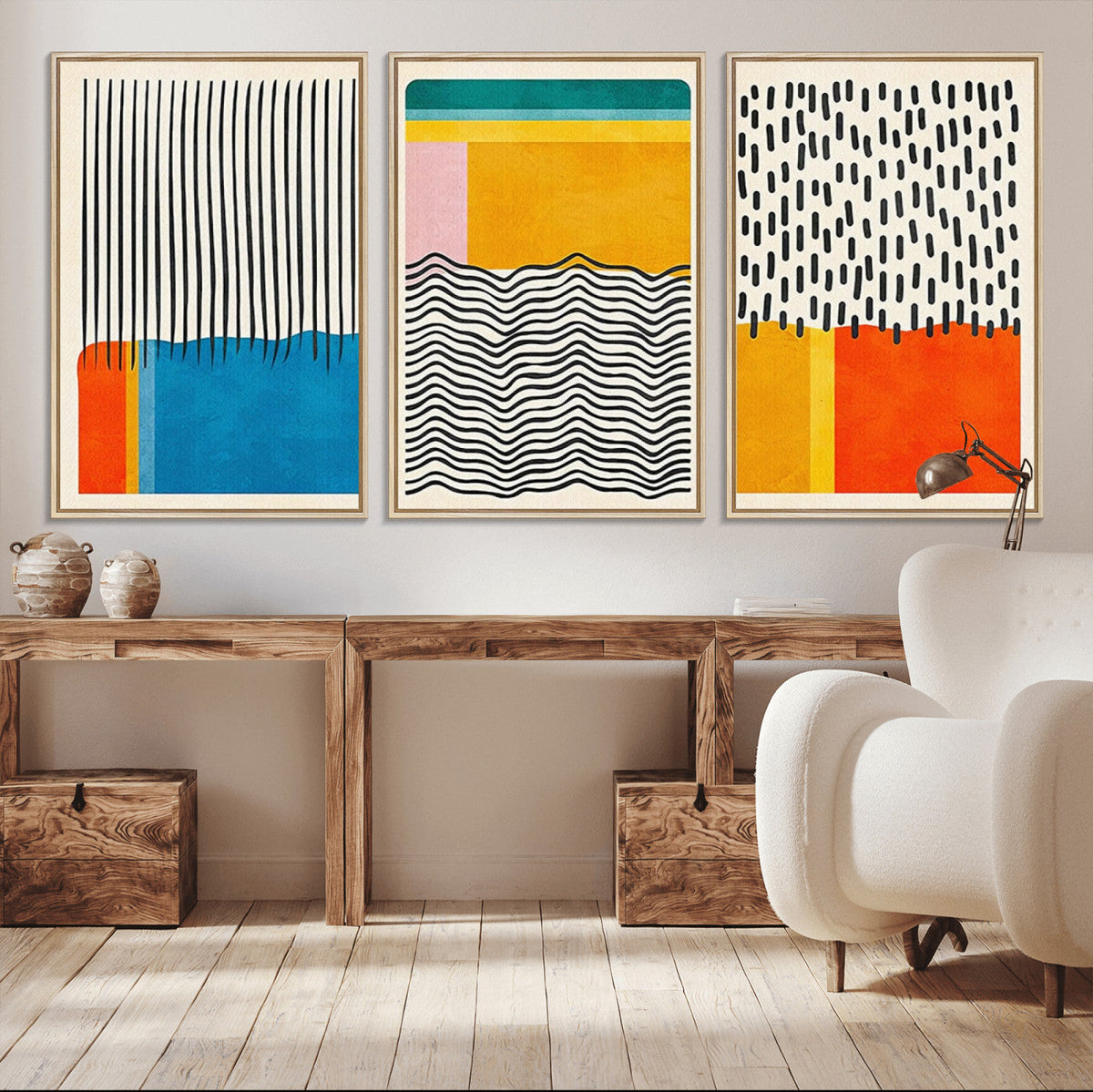 Canvas Print Wall Art Abstract Illustration Art Boho, Framed Abstract Boho Art