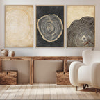 Tree Rings Canvas Wall Art Print, Minimalist Natural History in Modern Decor