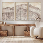 Tree Ring Wall Art Triptych, Rustic Wood Ring Canvas Print