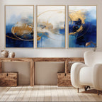 Navy Blue Abstract Wall Art Canvas Print