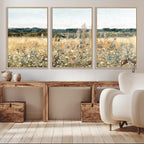 Wildflower Field Wall Art Canvas | Nature-Inspired Landscape Canvas Print for Living Room or Office