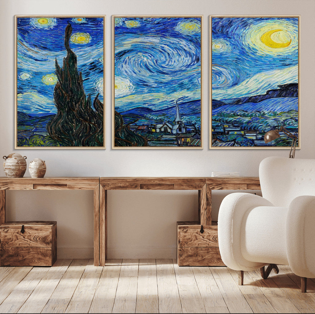 Vincent Van Gogh The Starry Night Abstract Wall Art Canvas Print